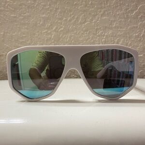 True Religion Unisex White Sunglasses with Blue Green Lenses